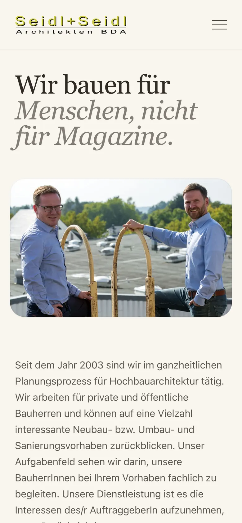 Büroseite auf dem Smartphone
