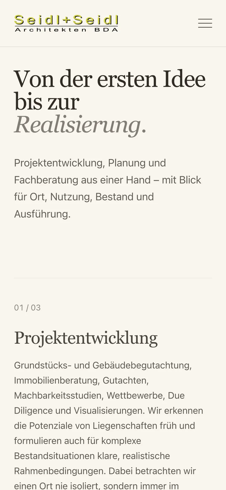 Leistungsseite auf dem Smartphone
